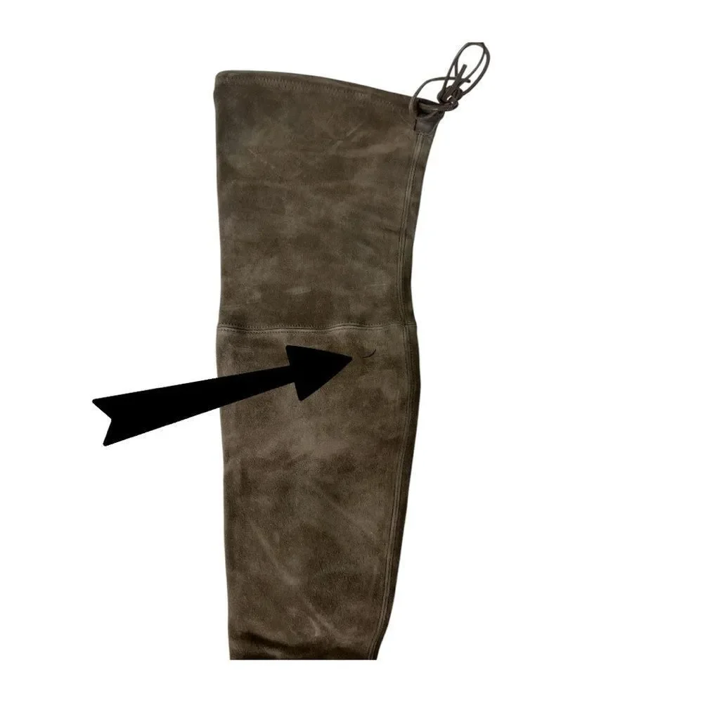 Stuart Weitzman Lowland Light Brown Suede Over the Knee Boots‎ Sz 9.5